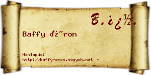 Baffy Áron névjegykártya